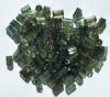 100 6x4mm Medium Green Speckled Lustre Atlas Beads